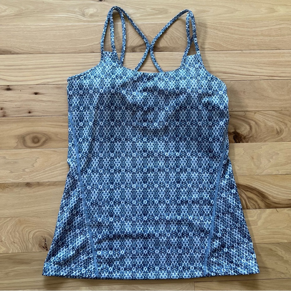 GAIAM Blue Patterned Yoga Tank